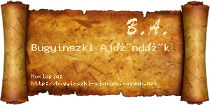 Bugyinszki Ajándék névjegykártya